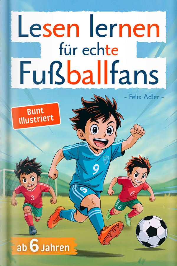 Lesen lernen für echte Fußballfans – Erstlesebuch in bunter Silbenschrift für Kinder ab 6 Jahren